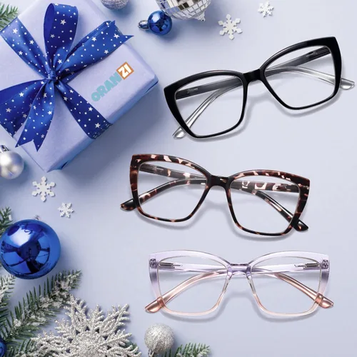 Miniatura 5 de Gafas de lectura para mujer, paquete de 3 lentes de lectura a la moda de gran tamaño para mujer, lentes de ojo de gato con bisagra de resorte A1