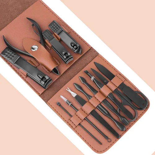 Miniatura 2 de Teamkio Juego de manicura de pedicura, juego de cortaúñas de pedicura, kit de higiene de viaje, juego de cuidado profesional de cortador de acero