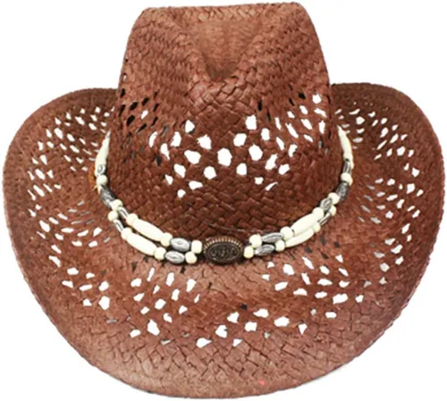 Miniatura 7 de Sombrero de vaquero de paja para hombres y mujeres, sombrero de sol Sombreros Vagueros Classic Western Accents Sombreros