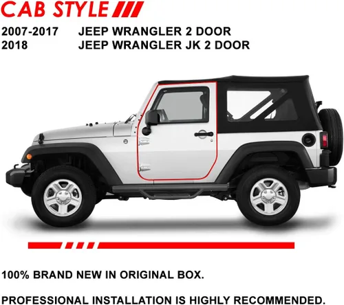 Miniatura 6 de Auto Dynasty Estribos Desplegables Compatibles con Jeep Wrangler/JK 2007-2018 de 2 Puertas, Tubo Redondo de Acero Riel Lateral Escalón Barras Nerf