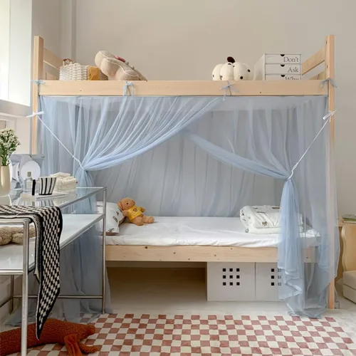 Miniatura 20 de 4 postes esquineros para dormitorio de estudiantes, litera, mosquitera, cortinas de cama para dormitorio, escuela, universidad, decoración de Rosa