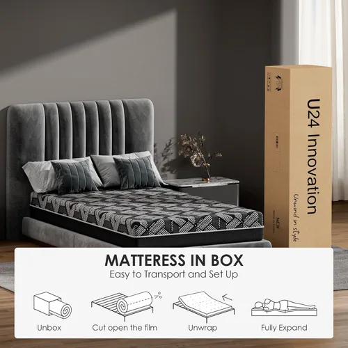 Miniatura 8 de Colchón de tamaño individual, colchón de espuma viscoelástica de gel de 6 pulgadas para dormir fresco por la noche y aliviar la presión, colchón
