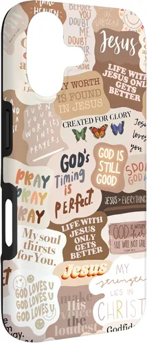 Miniatura 3 de Funda estética para iPhone 17 con frases positivas con versículos bíblicos cristianos