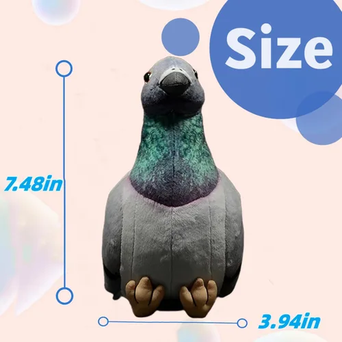 Miniatura 2 de FRANKIEZHOU Peluche de paloma gris de 7 pulgadas, juguete de peluche de paloma para niños, juguete de peluche de pájaro, juguetes suaves, regalos
