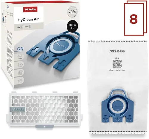 Miniatura 3 de Miele GN HyClean - Bolsas de vacío de aire originales para aspiradoras Miele Complete C2 y C3, Allergy XL paquete de 8 bolsas de vacío y 1 filtro