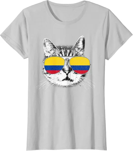 Miniatura 22 de Camisa de bandera de Colombia, orgullo colombiano, gato, hombres, mujeres, niños, camiseta de regalo