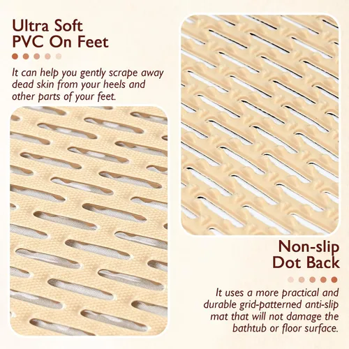 Miniatura 2 de Alfombrilla de ducha extra grande antideslizante, alfombrilla de baño de PVC de secado rápido y para bañera, diseño con agujeros de drenaje