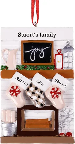 DPDP Adornos de Navidad familiares personalizados 2025 – Calcetines personalizados para árbol de Navidad con nombres, adornos familiares