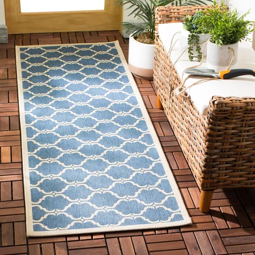 Miniatura 52 de SAFAVIEH Alfombra lavable al aire libre Courtyard Collection - 9 x 12 pies, beige y terracota, no desprende pelusa y fácil limpieza, ideal