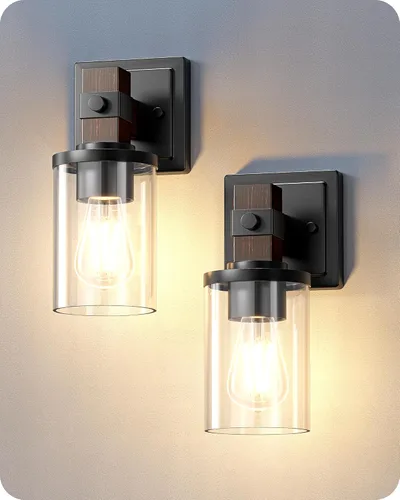 Miniatura 10 de EDISHINE Juego de apliques de pared de 2, accesorios de iluminación de tocador de estilo granja para baño, lámpara de montaje en pared rústica