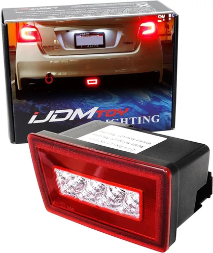 Miniatura 11 de iJDMTOY Lente transparente con reflector rojo 3 en 1 luz antiniebla trasera LED completa compatible con Subaru Impreza WRX/STI, Crosstrek, función