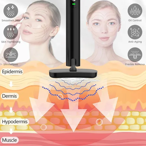Miniatura 3 de Fxtiaa Terapia de Luz LED, Varita de Cuidado de la Piel Facial de 7 Colores con Masajeador Facial, Terapia de Rejuvenecimiento de la Piel Facial LED