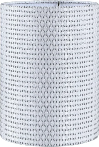 Aspen Creative 31615 Pantalla de lámpara con forma de tambor de transición (cilindro) en forma de araña en jacquard blanco y gris, 8 pulgadas de