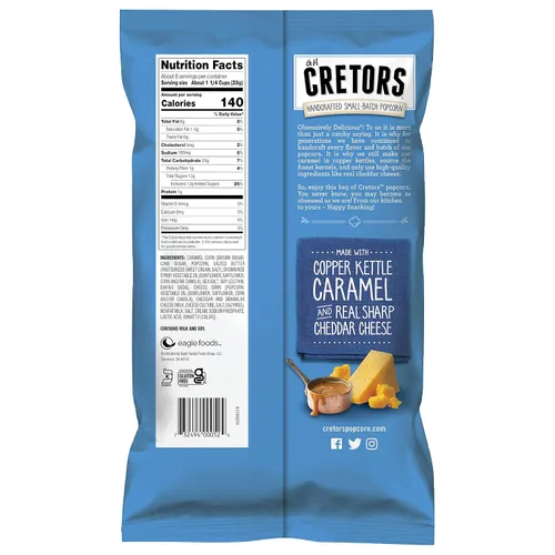 Miniatura 2 de G.H. Cretors Palomitas de maíz con caramelo gourmet - Queso irresistible y rico sabor a caramelo en prácticas bolsas individuales, 7.5 onzas