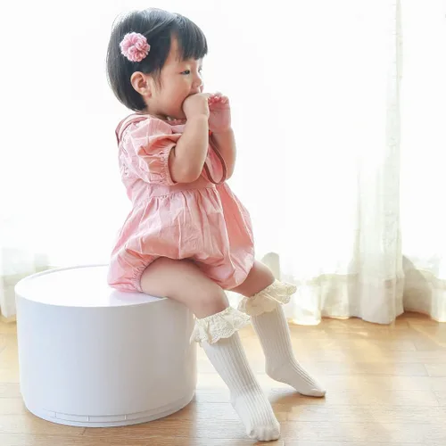 Miniatura 8 de HOUSEYUAN Calcetines largos con volantes para bebés y niñas de 6 a 12 meses