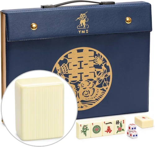 Miniatura 14 de YMI chino Mahjong Juego Set profesional – Estándar Verde