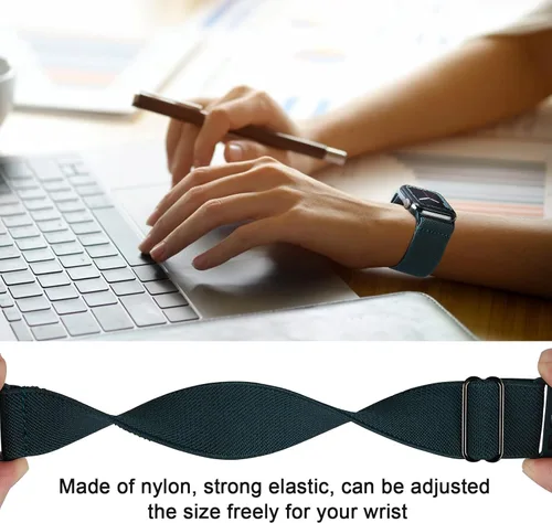 Miniatura 2 de Paquete de 6 correas elásticas Solo Loop compatibles con Apple Watch de 1.496 pulgadas, 1.575 pulgadas, 1.614 pulgadas, 1.654 pulgadas, 1.732