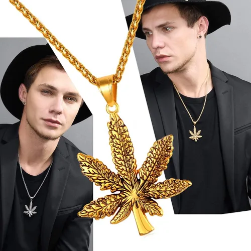 Miniatura 2 de U7 Punk Necklaces Stainless Steel 18K Gold Plated Large Hip Hop DaggerKnifeSwordSteampunk GearLarge Razor Blade Pendant Necklace for Men Women