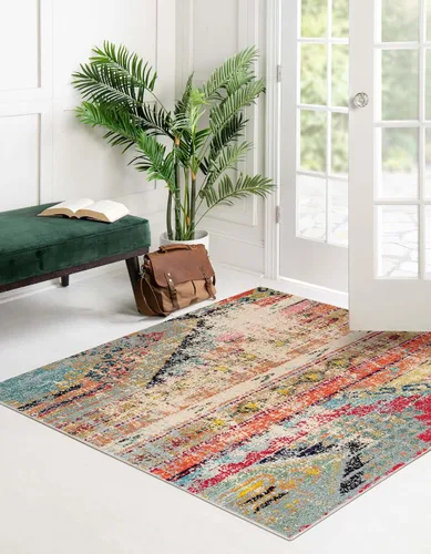 Miniatura 3 de Unique Loom Sedona Collection - Alfombra Yosemite (cuadrado de 5 pies 1 pulgada, multicolor)