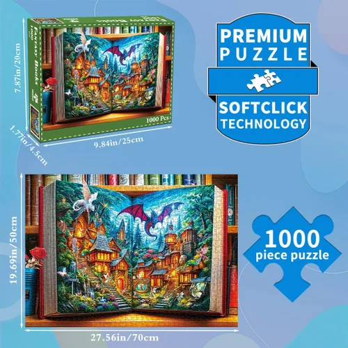 Miniatura 2 de Rompecabezas para adultos de 1000 piezas para adultos, rompecabezas de 1000 piezas, 1000 piezas, el libro mágico de los cuentos de hadas