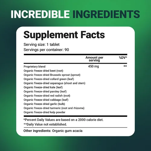 Miniatura 7 de Dr. Berg's Greens Superfood Tabletas de verduras crucíferas – Suplementos vegetales para adultos con 11 fitonutrientes súper verdes – Tabletas