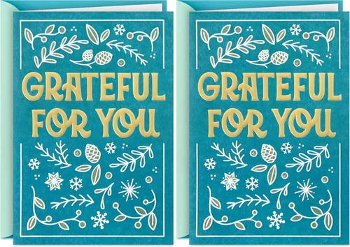 Miniatura 8 de Hallmark - Tarjeta de agradecimiento navideña (Grateful For You) para profesores, compañeros de trabajo, trabajadores esenciales