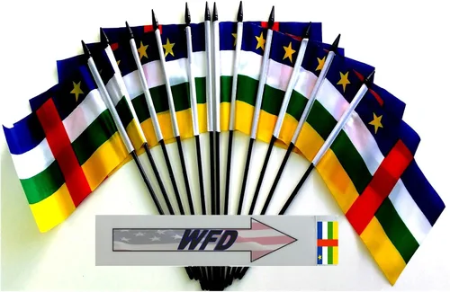 Miniatura 92 de World Flags Direct Banderas en miniatura de poliéster de Afganistán, paquete de 12, decoración de mesa de fiesta, desfiles, 4 x 6 pulgadas, verde