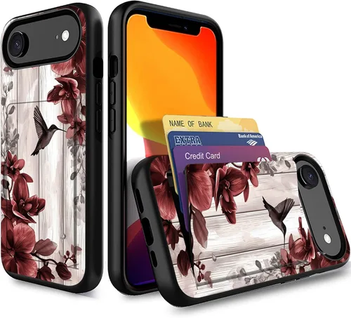 Miniatura 198 de Funda para iPhone Air, funda tipo cartera con ranura para tarjeta oculta, a prueba de golpes, TPU y PC, funda protectora de doble capa para iPhone