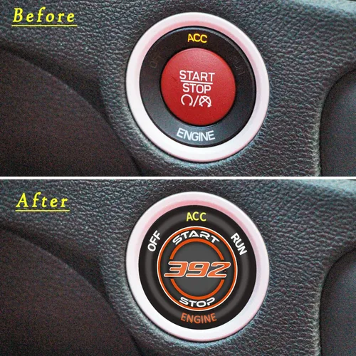 Miniatura 2 de TOOLEPIC - Cubierta de botón de arranque para Dodge Challenger Charger Durango, accesorios 2015-2025 - Kit de interruptor de encendido de arranque