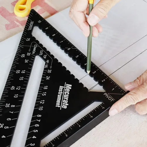 Miniatura 7 de Mecurate Rafter Square, Cuadrado de Viga de 12 Pulgadas Triángulo Cuadrado de Carpintero de Aluminio Fundido a Presión para Carpintería y Ebanistería