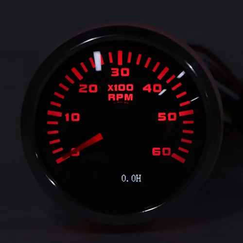 Miniatura 5 de KIMISS 2.047 in 6000RPM LCD tacómetro medidor para motocicleta auto motor fuera de borda, construcción ry, medidor digital RPM con contador