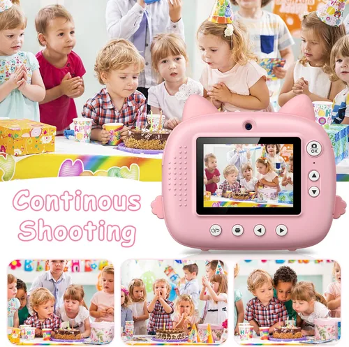 Miniatura 4 de Cámara para niños con impresión instantánea, cámaras instantáneas para niños con pantalla HD de 3.0", regalos de Navidad y cumpleaños para niños