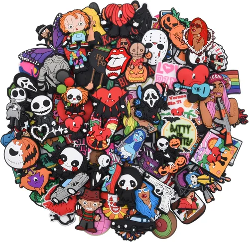 QYSEOFON Lote de 30, 50, 100 dijes de zapatos de dibujos animados para niños y mujeres, decoración de zapatos para niños y niñas, regalos de