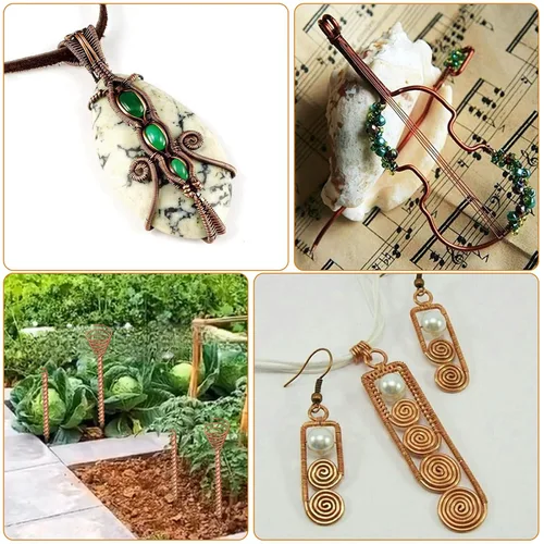 Miniatura 7 de Alambre de cobre suave muerto de calibre 4, 0.205 in, 7.8 pies, 1 libra para electrocultura, jardinería, fabricación de joyas, cuentas, proyectos