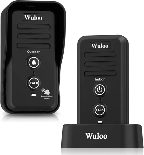 Wuloo Timbre de intercomunicador inalámbrico para aula en casa, timbre electrónico impermeable con rango de 1/2 milla, 3 niveles de volumen, batería