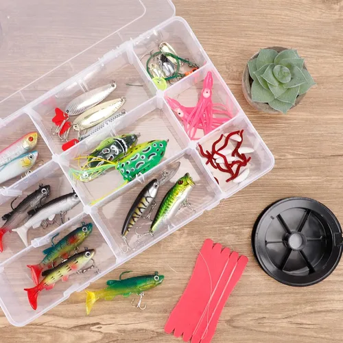 Miniatura 6 de SGHUO Paquete de 3 cajas organizadoras de plástico grandes de 15 rejillas, 15 compartimentos con divisores para caja de aparejos, cuentas, cinta