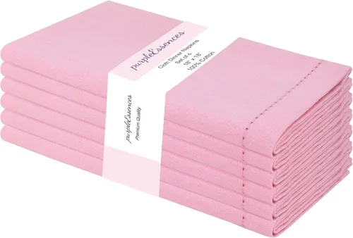 Miniatura 25 de PurpleEssences Juego de 6 servilletas de tela de vainica, 100% algodón, suaves, duraderas, lavables, ideales para bodas, Navidad, vacaciones