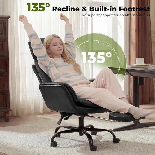 Miniatura 7 de HOMRELEXA Silla de oficina Criss Cross con reposabrazos y ruedas, cómoda silla grande y alta, sillas ejecutivas ergonómicas para computadora de Rosa