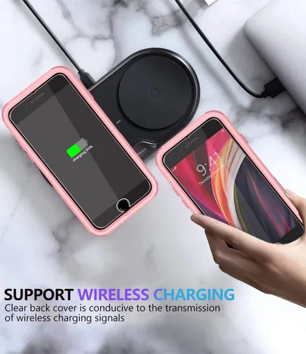 Miniatura 7 de Diverbox Funda diseñada para iPhone SE con protector de pantalla, resistente a los golpes, resistente a los golpes, para Apple iPhone SE Phone Rosado