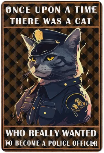 Miniatura 17 de Cartel de metal de aluminio con texto en inglés "Cat Kitty-I Read Books And Drink Tea", regalo para amantes de los gatos, para baño, jardín