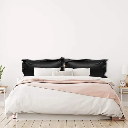 Miniatura 2 de PiccoCasa Paquete de 2 fundas de almohada de satén para cabello y piel, fundas de almohada Euro Sham suaves y sedosas Oxford con cierre de sobre