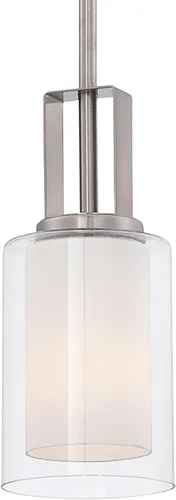Miniatura 2 de Minka Lavery 3089-613 Studio 5 Mini colgante, 1 luz, 60 vatios totales, 7 pulgadas de alto x 14.5 pulgadas de ancho, níquel pulido