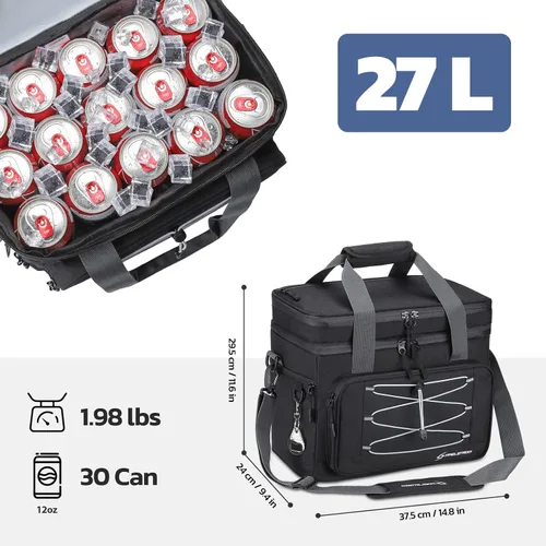 Miniatura 6 de MacSports Carro plegable para exteriores con mesa plegable y soportes para bebidas, bolsa térmica de playa suave gris y Maelstrom, portátil