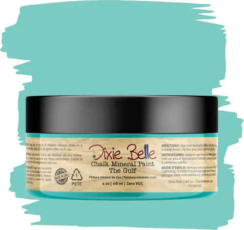 Miniatura 285 de Dixie Belle Paint Company - Pintura con acabado de tiza para muebles, color negro (Caviar), 1 galón, 128 fl oz, pintura mineral color rosa intenso