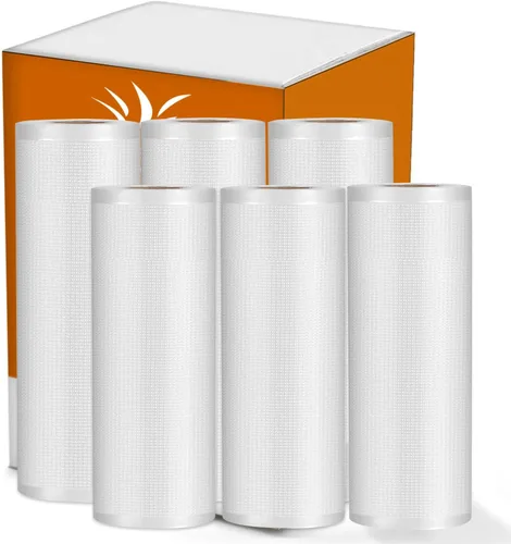 Bolsas selladoras al vacío de alta calidad, 3 rollos de 8 pulgadas x 16.4 pies y 3 rollos de 11 pulgadas x 16.4 pies, de grado comercial, sin BPA,