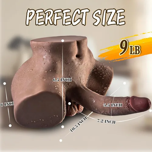 Miniatura 6 de Muñeca sexual masculina de 9 libras para homosexuales con consolador realista flexible de 7.2 pulgadas, masturbador unisex 2 en 1, muñecas sexuales