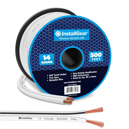 Miniatura 18 de InstallGear Cable de altavoz de calibre 14 de 30 pies, cable de altavoz de audio de automóvil de aluminio revestido de cobre para sistemas estéreo