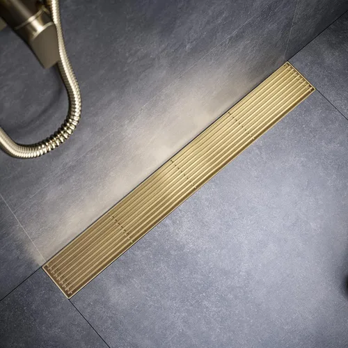 Miniatura 8 de Drenaje lineal de ducha rectangular de acero inoxidable 304 de níquel cepillado, drenaje lineal de piso de drenaje rápido de 51 l/min, certificado