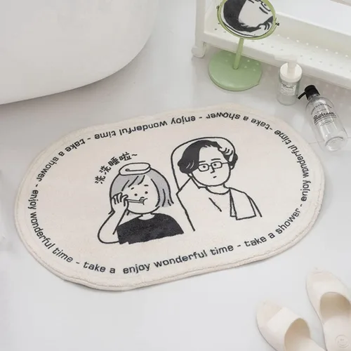 Miniatura 2 de Tapetes de baño ultra suaves y acogedores de dibujos animados, tapete de baño para sala de estar, tapete de baño antideslizante para puerta
