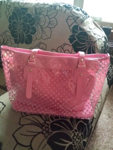 Miniatura 4 de FTSUCQ - Bolso de mano transparente para mujer diseño de lunares